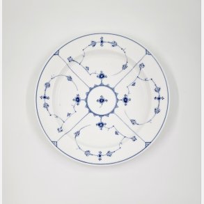 Musselmalet Riflet Fad Stort Rundt nr.1-108. sorterin 2 