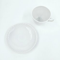 Hvid Halvblonde Kaffekop nr. 072. Sortering 2 