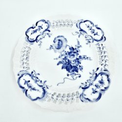 Bl Blomst Helblonde Tallerken nr. 10-1638. sortering 2 Sjlden  