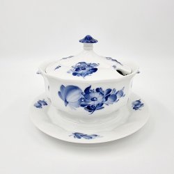 Bl blomst Kantet Sovseskl nr. 10-8602. sortering 1 Sjlden 