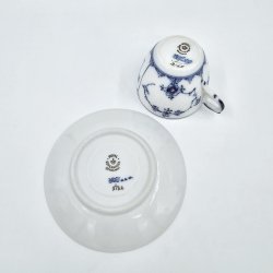 Musselmalet Riflet Kaffekop nr.1-2162. sortering 2 