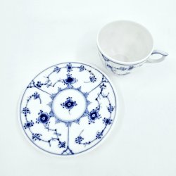 Musselmalet Riflet Espressokop nr. 1-298. sortering 2 