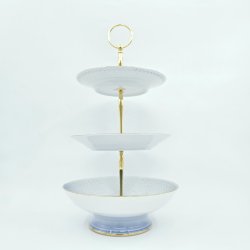 Mgestel 3 Etagers Opsats Med Guldkant  