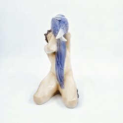 Royal Copenhagen Figur Faun Med Papegje nr. 752. sortering 3 