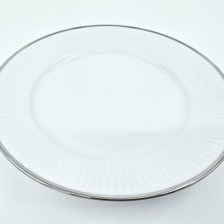 Royal Copenhagen Hvid Riflet Platin Tallerken nr. 620. sortering 2 