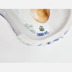 Bl Blomst Svejfet Opsats P Rokokofod nr. 10-1630. sortering 2 Sjlden 