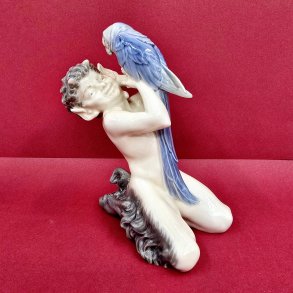 Royal Copenhagen Figur Faun Med Papegje nr. 752. sortering 1 