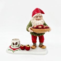 Firkl�veren Figur Nisse Lysestage Med �bler  