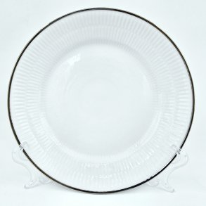 Royal Copenhagen Hvid Riflet Platin Frokosttallerken nr. 622. sortering 2  