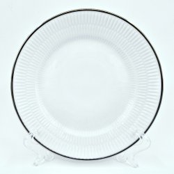 Royal Copenhagen Hvid Riflet Platin Tallerken nr. 620. sortering 2 