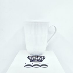 Royal Copenhagen Hvid Riflet Krus nr. 497. sortering 1  