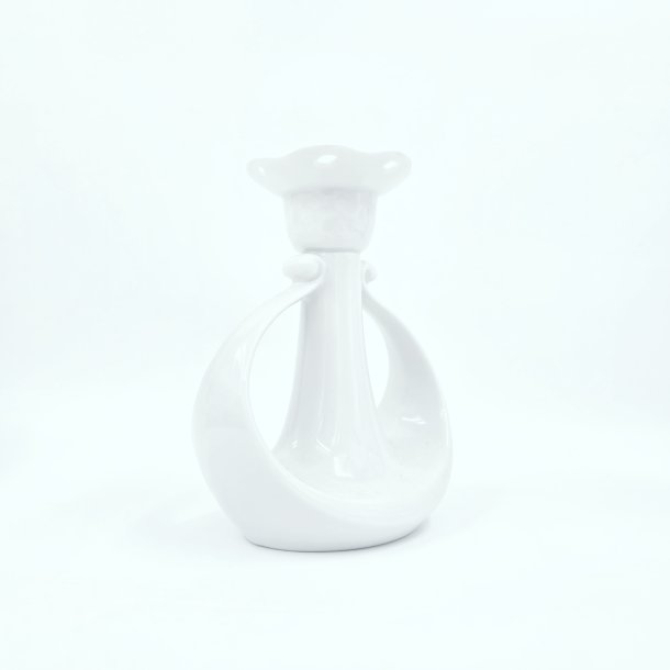  Elegance Hvid Lysestage Med Blondekant nr. 72. sortering 1  