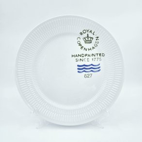Royal Copenhagen Hvidriflet Signatur Middagstallerken nr. 627. sortering 1  