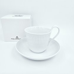 Royal Copenhagen Hvid Riflet Hjhankskop &amp; Underkop nr. 093 / 094. sortering 1