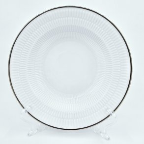 Royal Copenhagen Hvid Riflet Platin Dyb Tallerken nr. 504. sortering 1