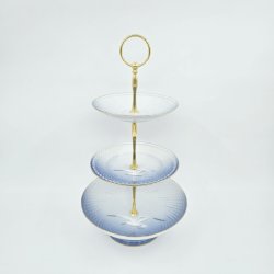 Mgestel 3 Etagers Opsats Med Guldkant  