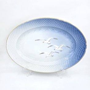 Mgestel Stort Ovalt Fad nr. 15 Med Guldkant 2 sortering  