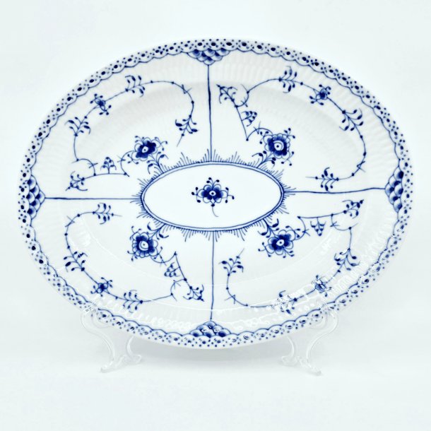 Musselmalet Halvblonde Ovalt Fad nr. 1-532. sorterin 2 