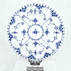 Musselmalet Helblonde Kagetallerken nr. 1-1087. sortering 2 