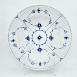 Musselmalet Riflet Dyb Tallerken nr. 1-165. sortering 1 