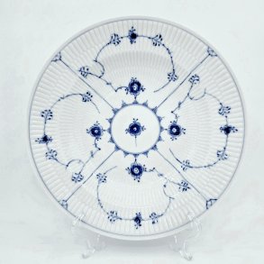 Musselmalet Riflet Dyb Tallerken nr. 1-165. sortering 1 