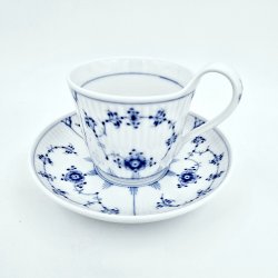 Musselmalet Riflet Hjhankskop &amp; Underkop nr. 093 / 094. sortering 2 