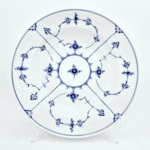 Musselmalet Riflet Dyb Tallerken nr. 1-165. sortering 1 