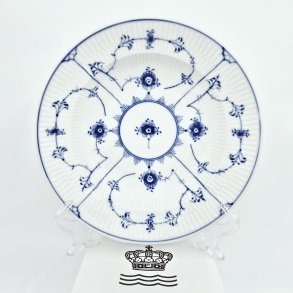 Musselmalet Riflet Dyb Tallerken nr. 1-500. sortering 1 Hotelporceln 