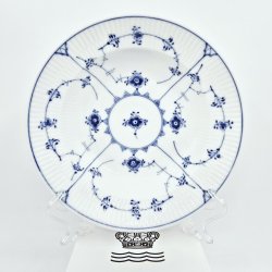 Musselmalet Riflet Dyb Tallerken nr. 1-500. sortering 2 Hotelporceln 