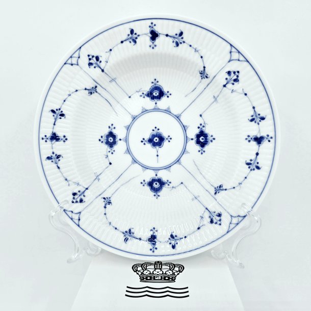 Musselmalet Riflet Dyb Tallerken nr. 1-168. sortering 2