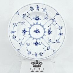 Musselmalet Riflet Dyb Tallerken nr. 604. sortering 1