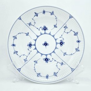 Musselmalet Riflet Dyb Tallerken nr. 607. sortering 2  