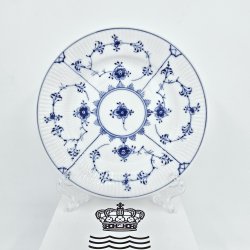 Musselmalet Riflet Kagetallerken nr. 1-181. sortering 2  