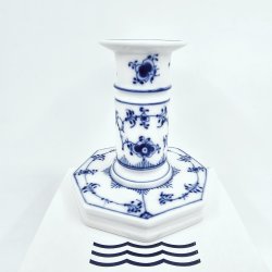 Musselmalet Riflet Lysestage nr. 1-3303. sortering 2 