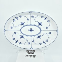  Musselmalet Riflet Oval Bakke nr. 1-2154. sortering 1  