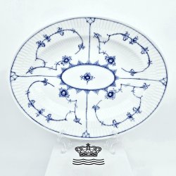 Musselmalet Riflet Ovalt Fad nr. 1-96. sortering 1 