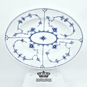 Musselmalet Riflet Ovalt Fad nr. 1-96. sortering 1 