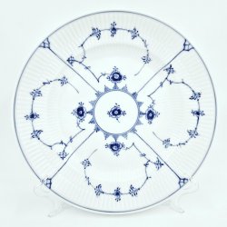 Musselmalet Riflet Spisetallerken nr. 1-176. sortering 1 