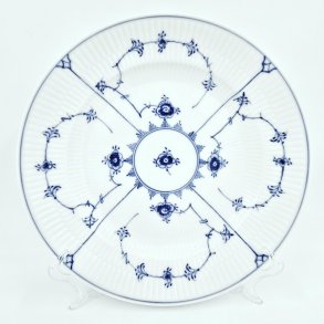 Musselmalet Riflet Spisetallerken nr. 1-176. sortering 1 