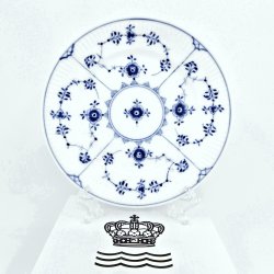 Musselmalet Riflet Sidetallerken nr. 1-300. sortering 2  