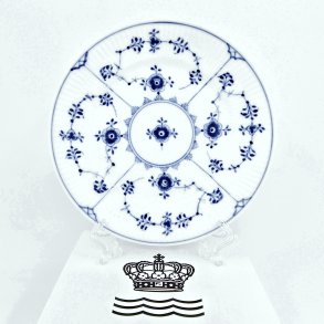 Musselmalet Riflet Sidetallerken nr. 1-300. sortering 2  