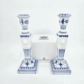 Musselmalet Riflet Lysestage nr. 1-15. sortering 1 