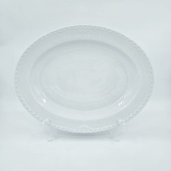 Hvid Halvblonde Ovalt Fad nr. 375. Sortering 2 