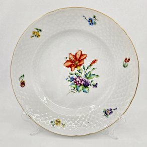 Saksisk Blomst Middagstallerken nr. 25. sortering 1 